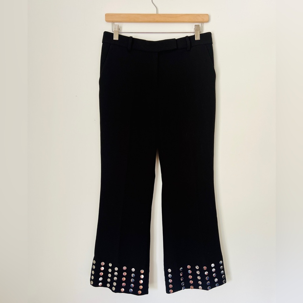 KORS Michael Kors Black Cropped Pants with Studded Hem